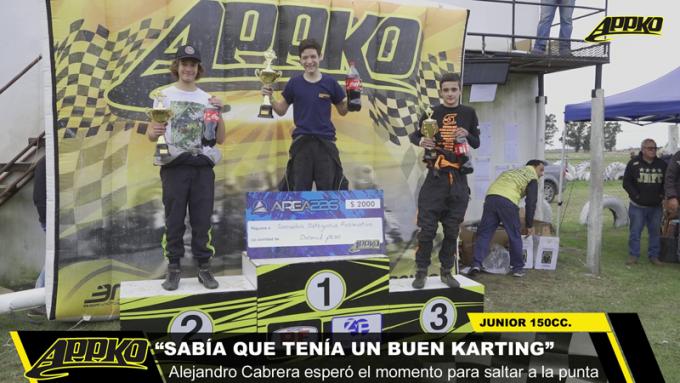 Ochoa, Cabrera y Solari, los tres del podio de Junior en Lobería. | Imagen de video