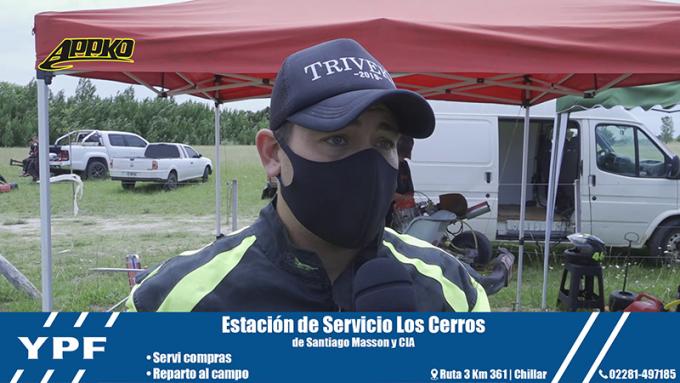 El piloto de Daireaux habló con APPK Olavarría luego del entrenamiento. | Foto imagen de video