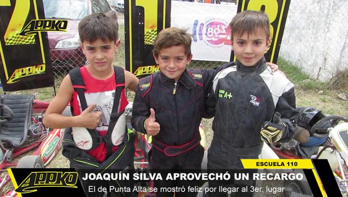 Agustin Robbiani, Franco Sánchez y Joaquín Silva, los integrantes del podio en Escuela. | Foto Imagen de video